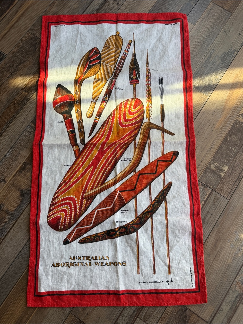 Vintage MCM Australia Linen Tea Towel